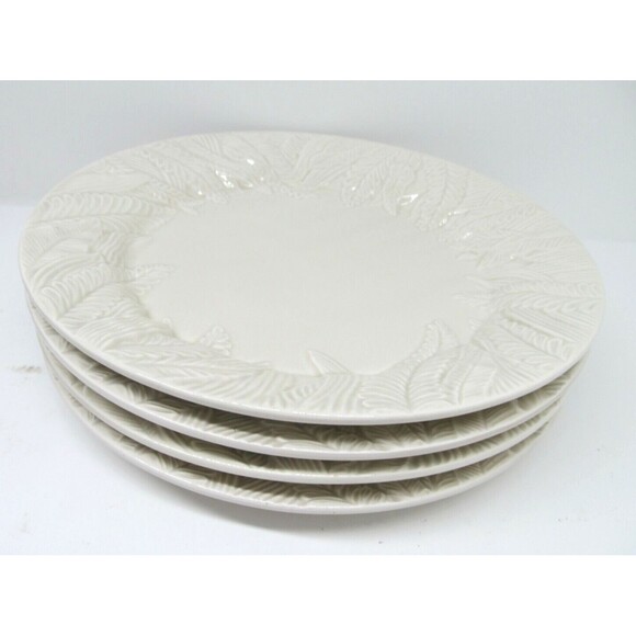 Fitz & Floyd Embossed Fern Leaf 8" Salad Plate Bundle of 4 - Picture 7 of 7
